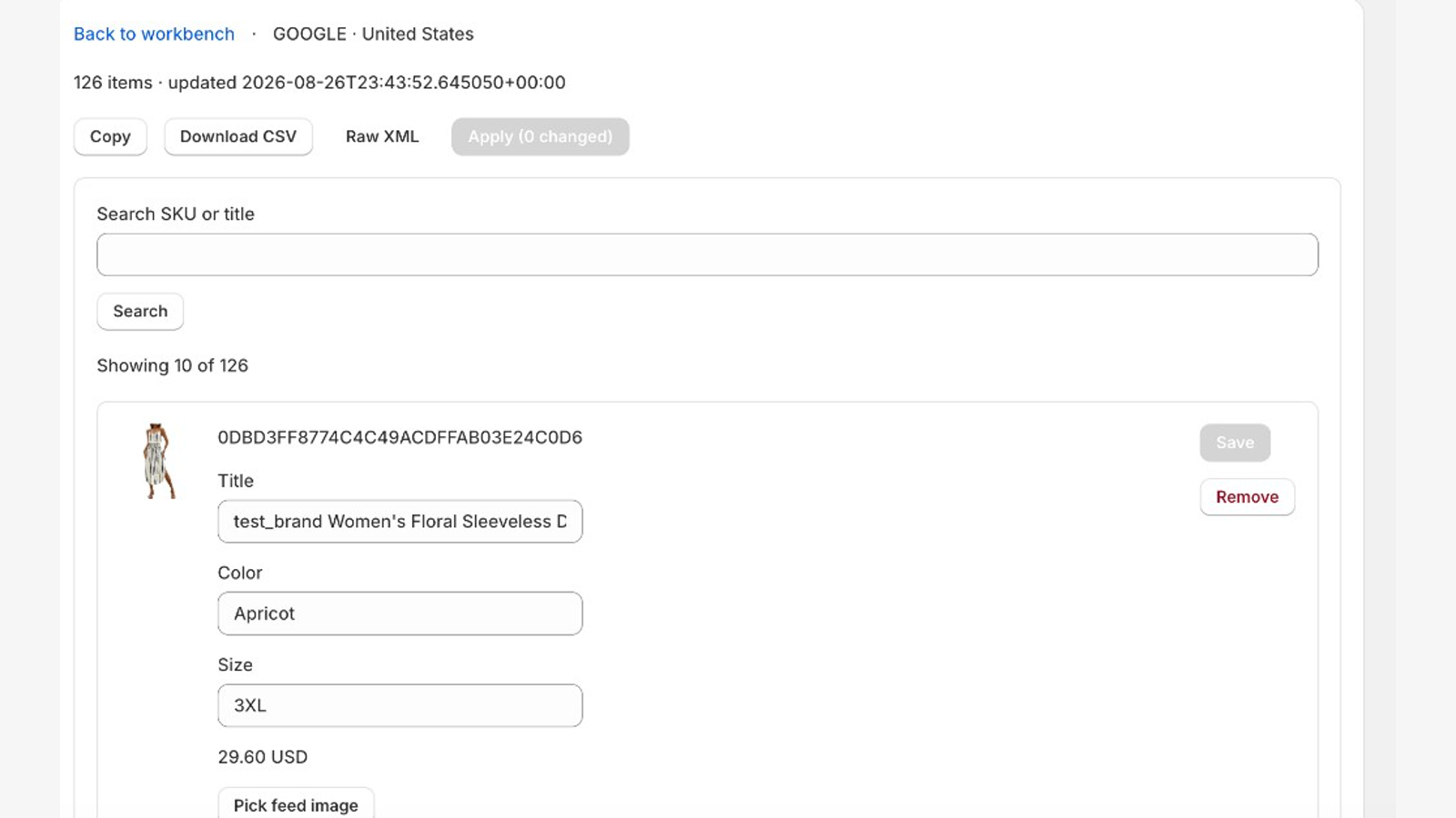 Copy persistent Google feed URL